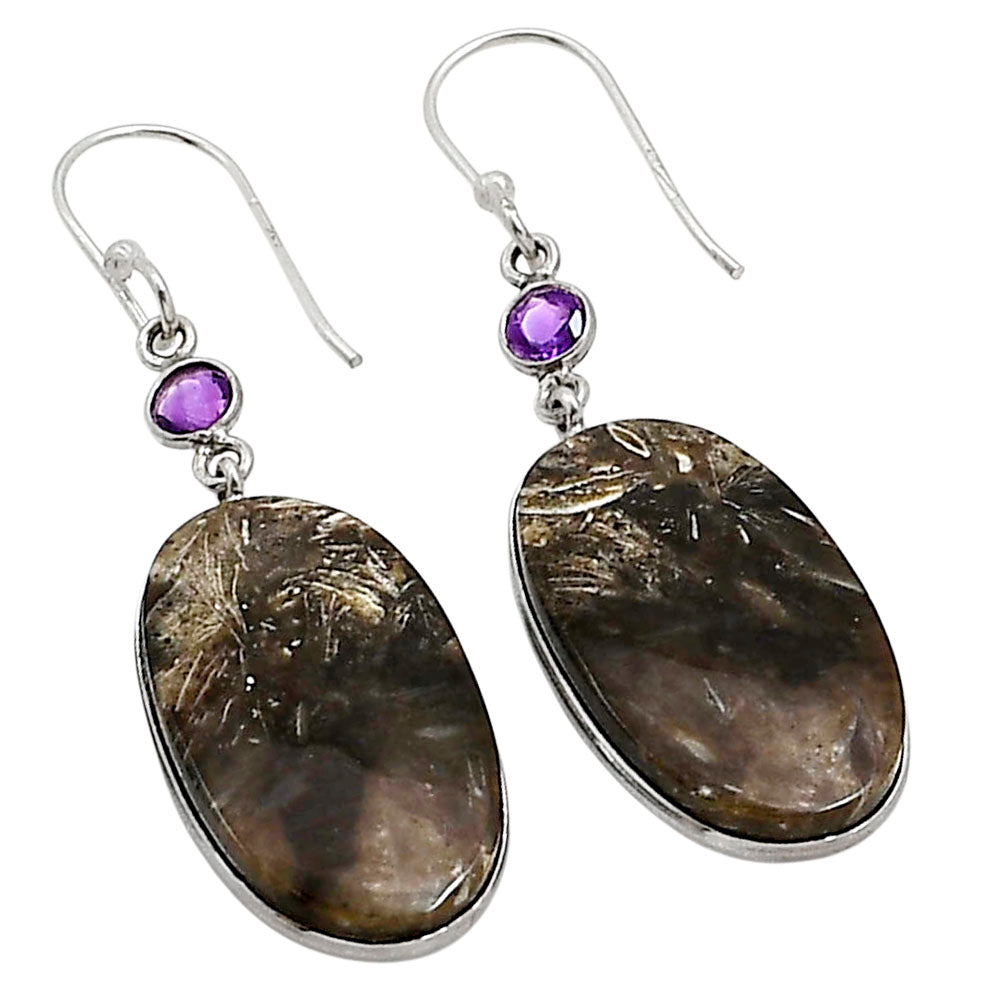Bat Cave Jasper and Amethyst Earrings E-1002 SDE91015