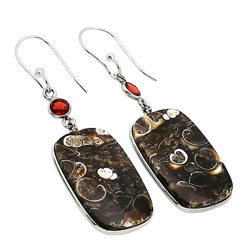 Turtella Jasper and Garnet Earrings E-1002 SDE91047