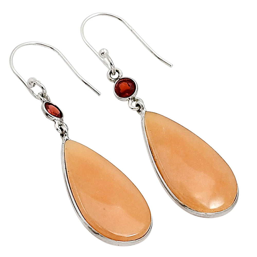 Orange Aventurine and Garnet Earrings E-1002 SDE91096