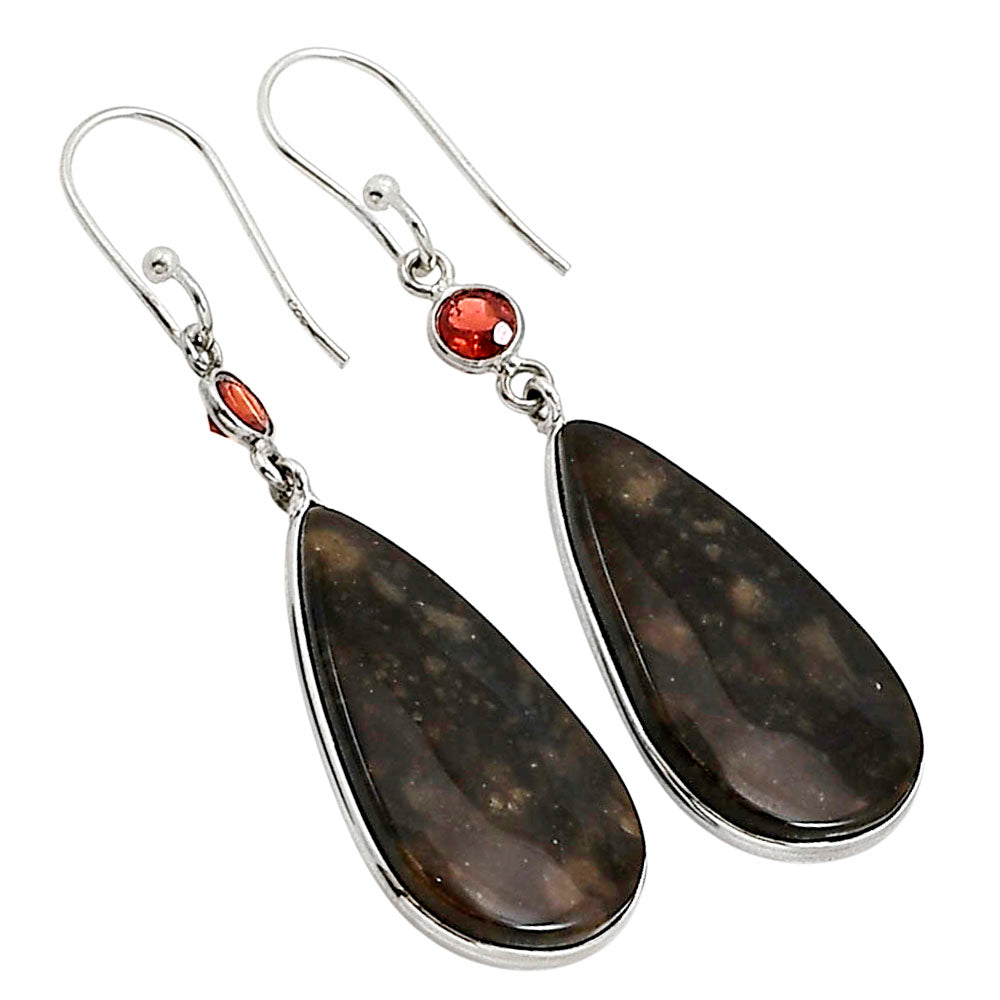 Bat Cave Jasper and Garnet Earrings E-1002 SDE91101