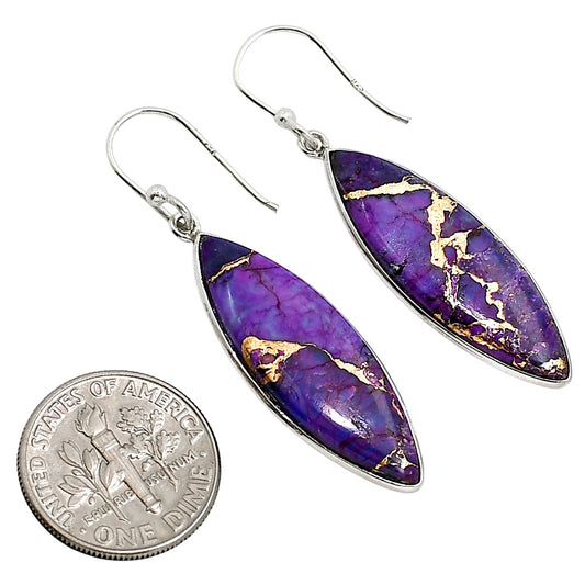 Copper Purple Turquoise Earrings E-1001 SDE91553