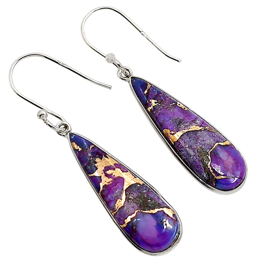 Copper Purple Turquoise Earrings E-1001 SDE91565
