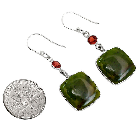 Chrome Chalcedony and Garnet Earrings E-1002 SDE91628