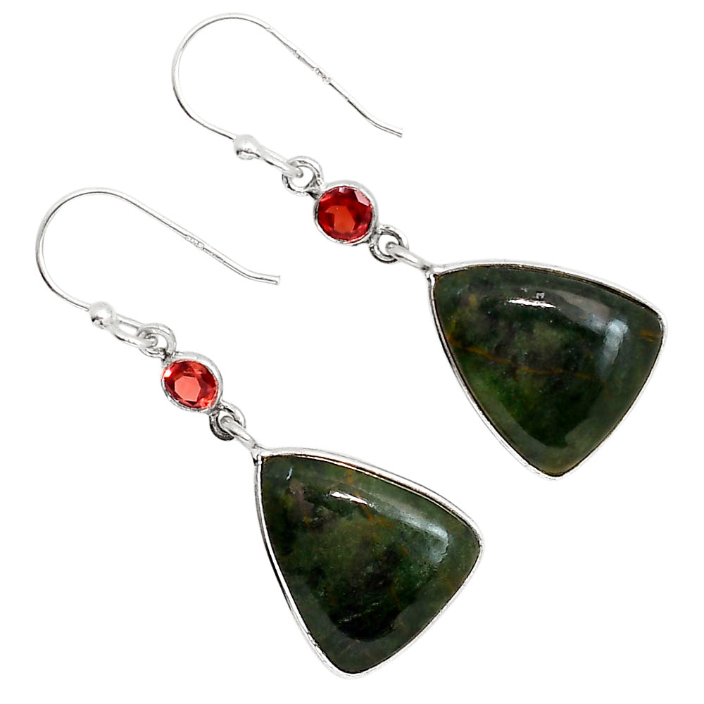 Chrome Chalcedony and Garnet Earrings E-1002 SDE91629
