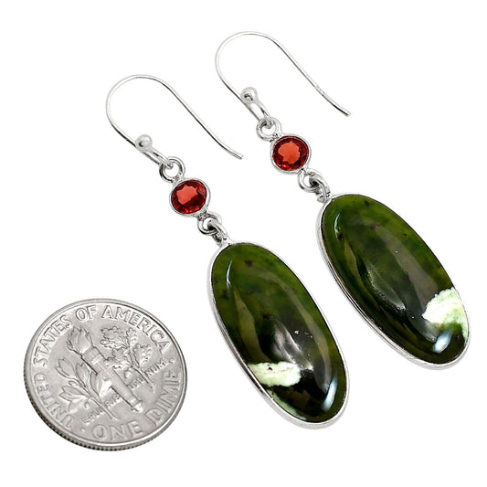 Chrome Chalcedony and Garnet Earrings E-1002 SDE91642