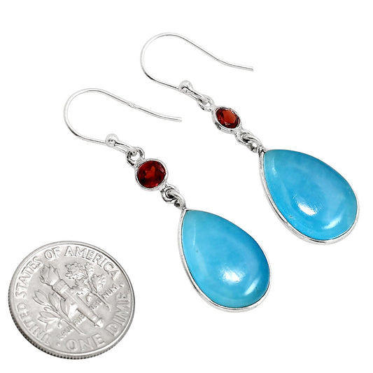 Smithsonite and Garnet Earrings E-1002 SDE91658