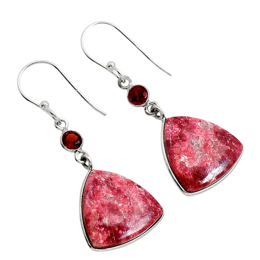 Pink Thulite and Garnet Earrings E-1002 SDE91666