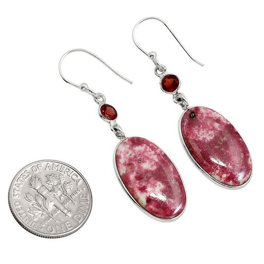 Pink Thulite and Garnet Earrings E-1002 SDE91680