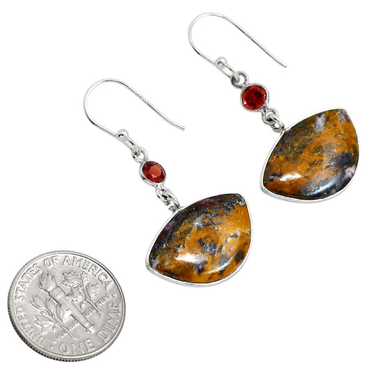 Indian Blanket Jasper and Garnet Earrings E-1002 SDE91685