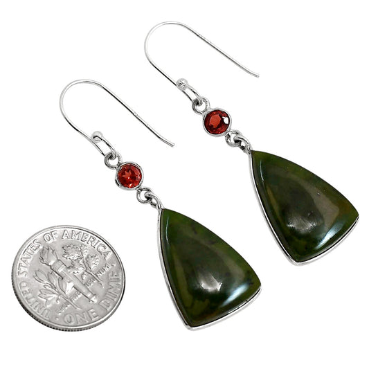 Chrome Chalcedony and Garnet Earrings E-1002 SDE91694