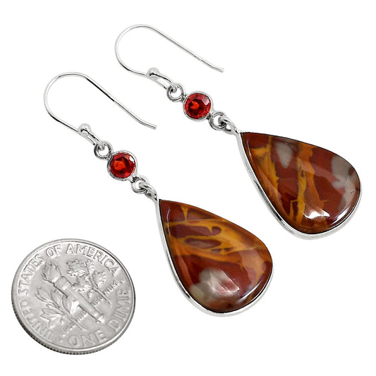 Noreena Jasper and Garnet Earrings E-1002 SDE91700