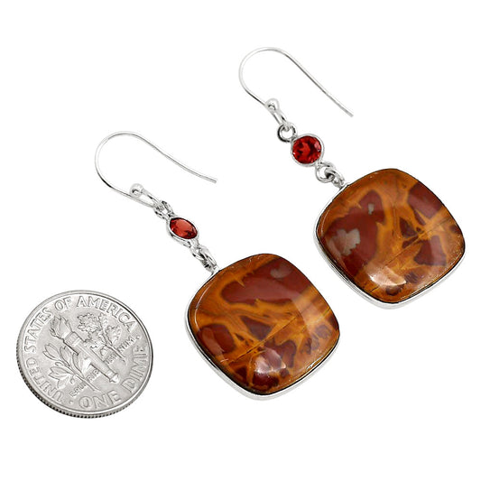 Noreena Jasper and Garnet Earrings E-1002 SDE91706