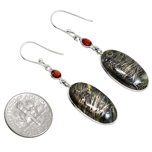 Feder Pyrite and Garnet Earrings E-1002 SDE91712