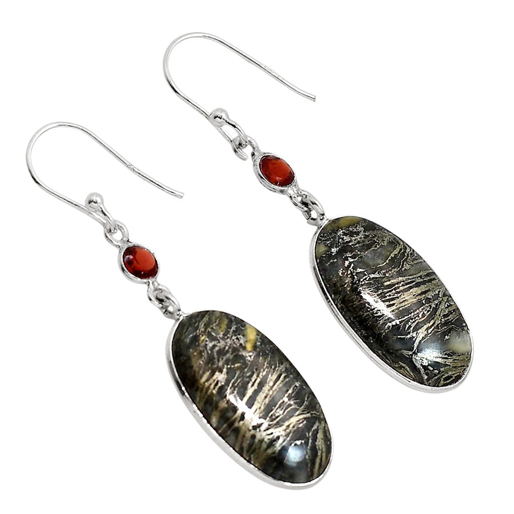 Feder Pyrite and Garnet Earrings E-1002 SDE91712