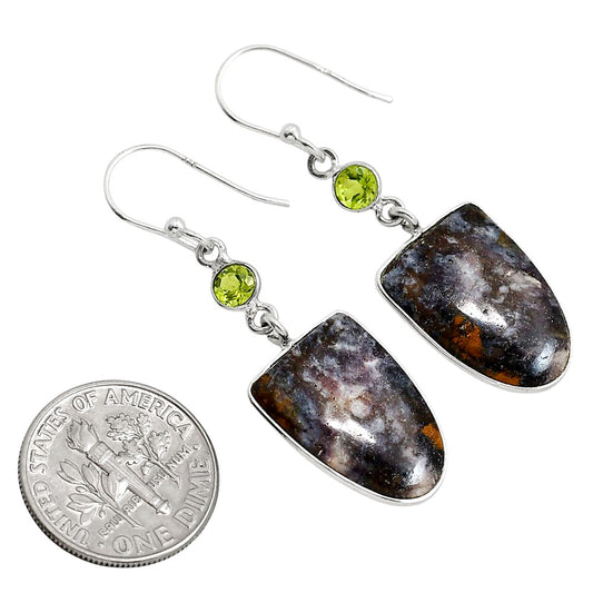 Indian Blanket Jasper and Peridot Earrings E-1002 SDE91721