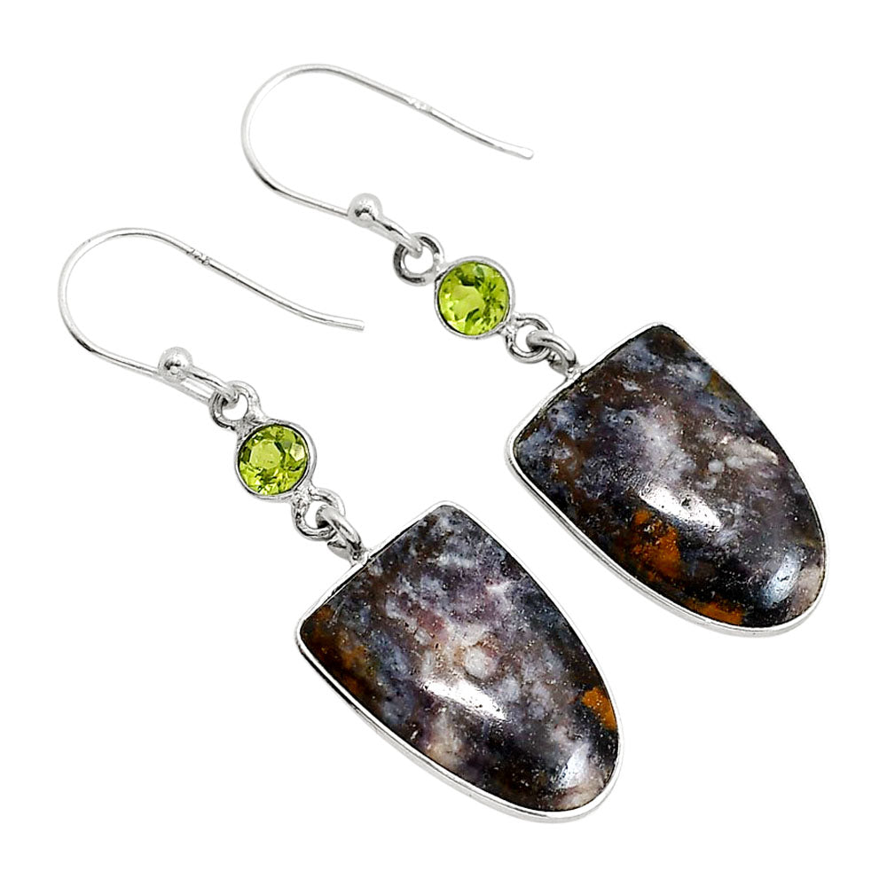 Indian Blanket Jasper and Peridot Earrings E-1002 SDE91721