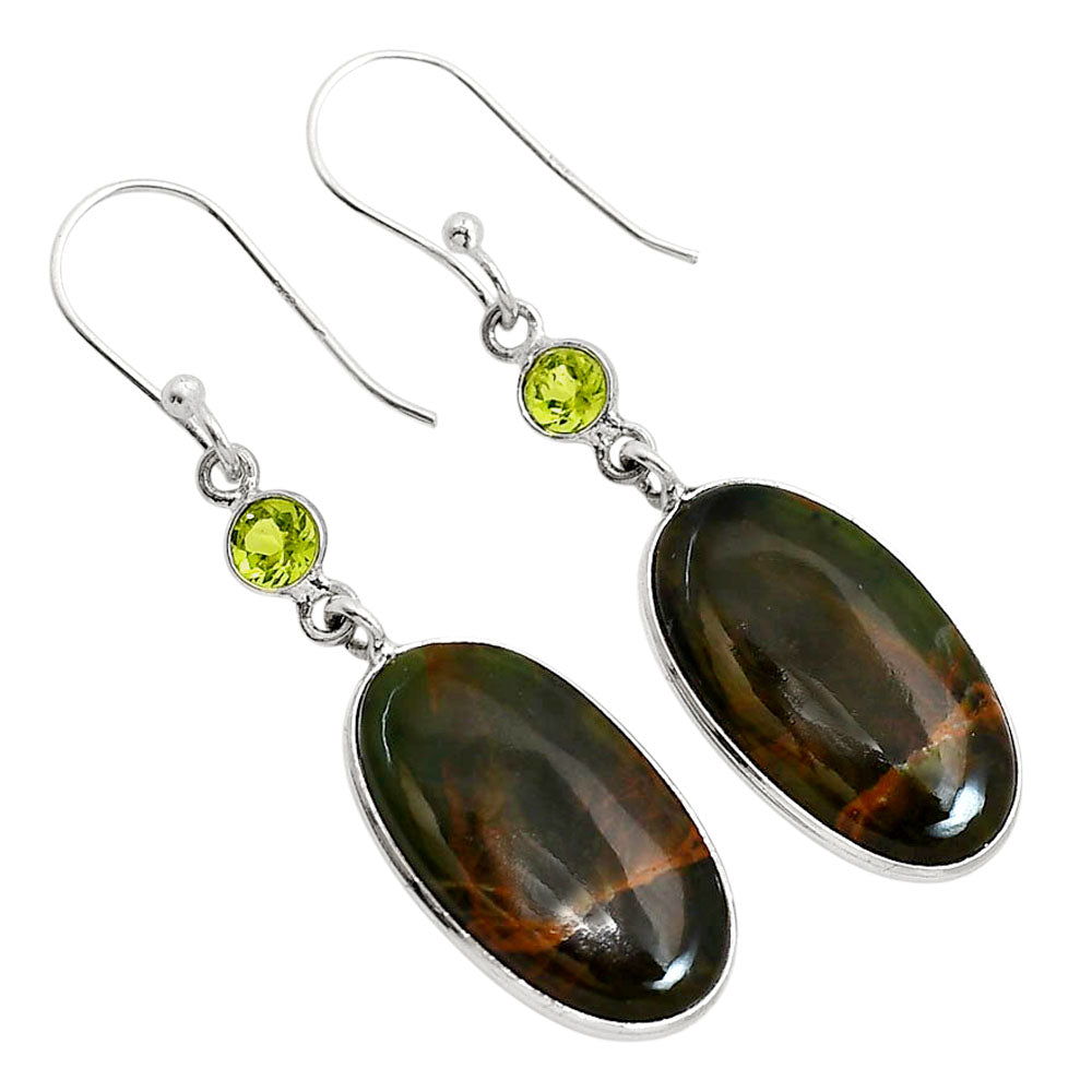 Turkish Rainforest Chrysocolla and Peridot Earrings E-1002 SDE91722