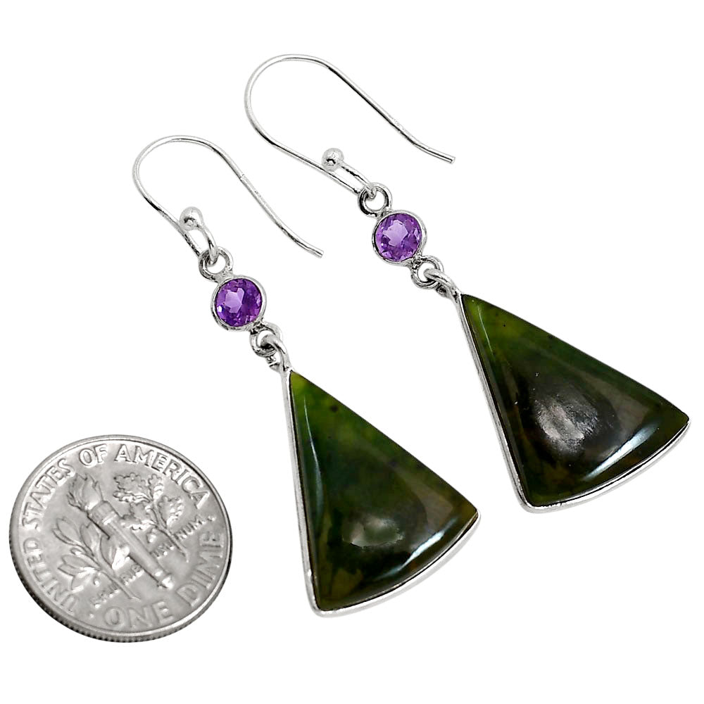 Chrome Chalcedony and Amethyst Earrings E-1002 SDE91729
