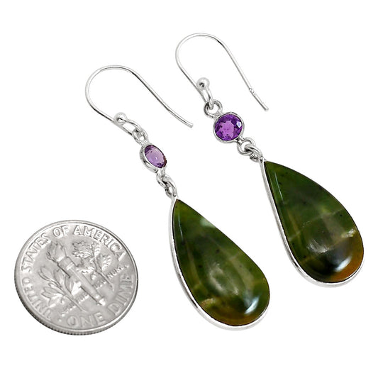 Chrome Chalcedony and Amethyst Earrings E-1002 SDE91730
