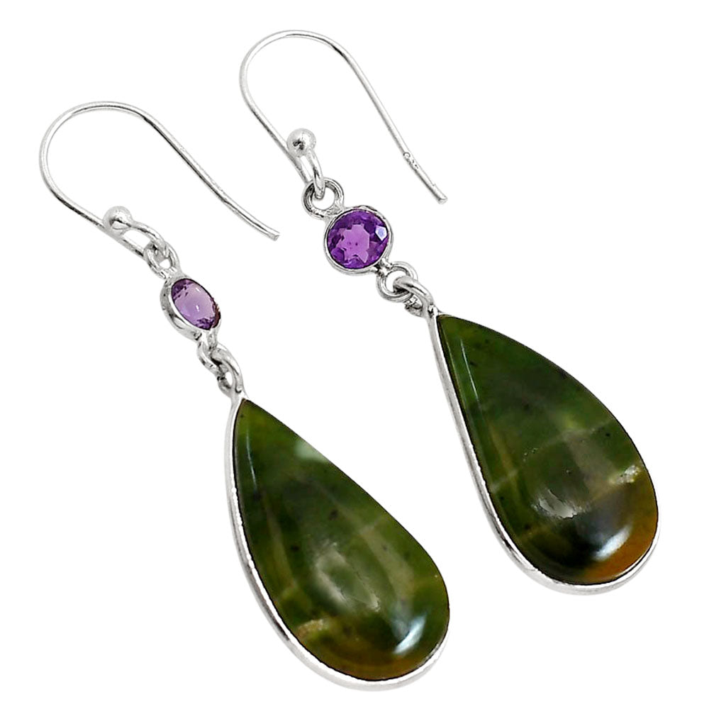 Chrome Chalcedony and Amethyst Earrings E-1002 SDE91730