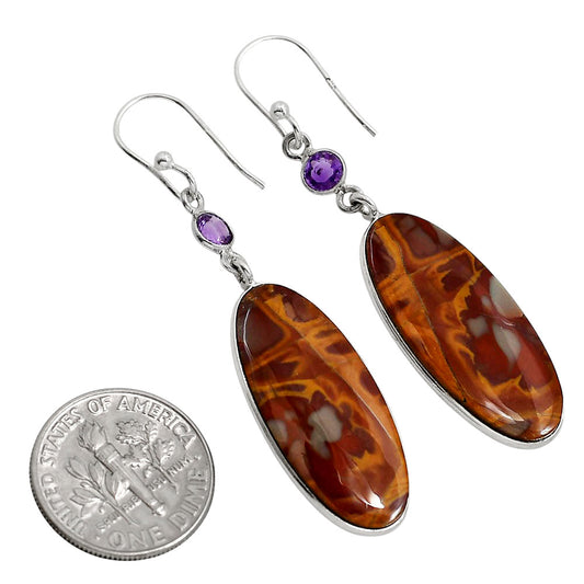 Noreena Jasper and Amethyst Earrings E-1002 SDE91737