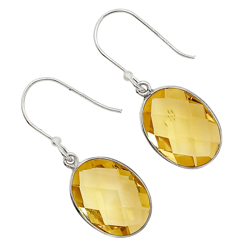 Citrine Checker Briolette Earrings E-1001 SDE91847