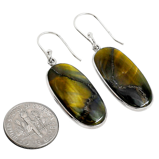 Blue Tiger Eye Earrings E-1001 SDE91867