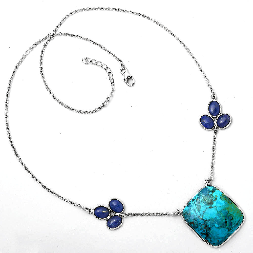 Natural Shattuckite - USA and Lapis Necklace N-1002 SDN1168