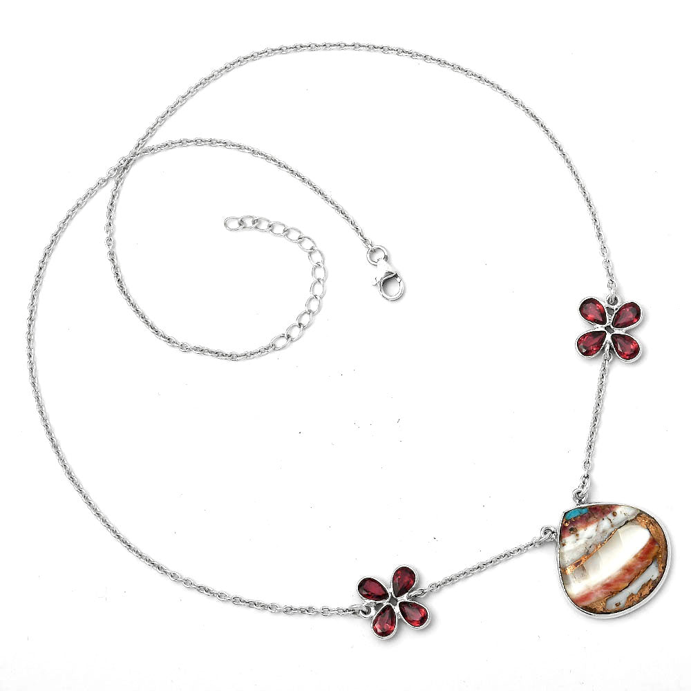 Multi Copper Turquoise and Garnet Necklace N-1001 SDN1180