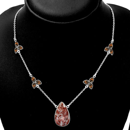 Rosetta Picture Jasper & Smoky Quartz Necklace N-1004 SDN1365