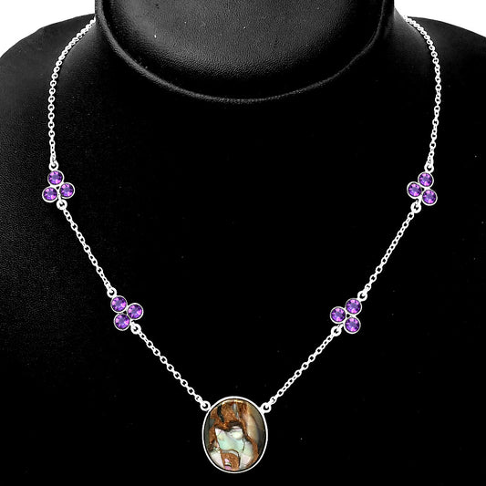 Copper Abalone Shell & Amethyst Necklace N-1004 SDN1416