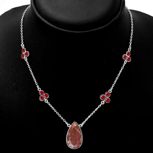 Rosetta Picture Jasper & Garnet Necklace N-1004 SDN1470
