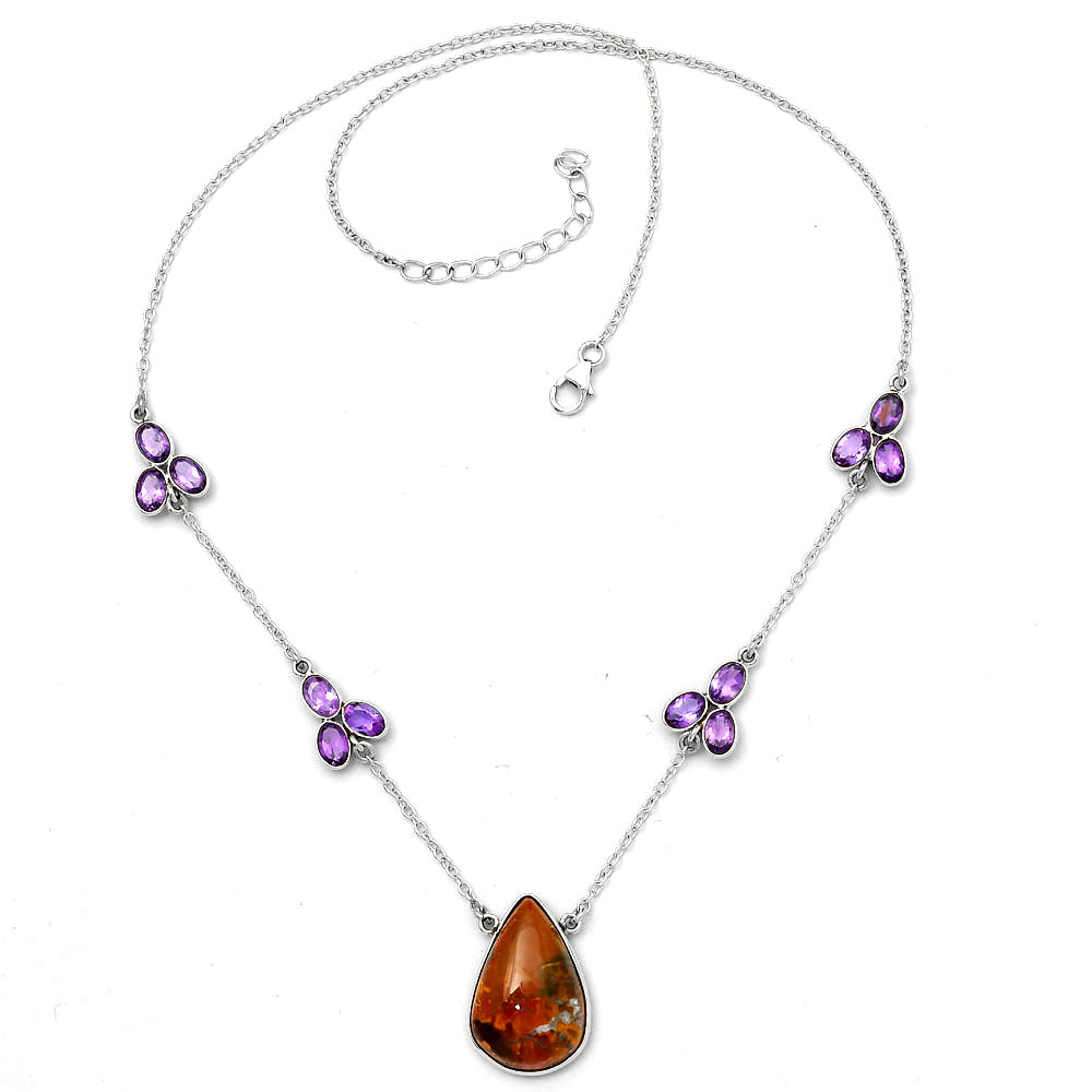 Rare Cady Mountain Agate & Amethyst Necklace N-1004 SDN1516