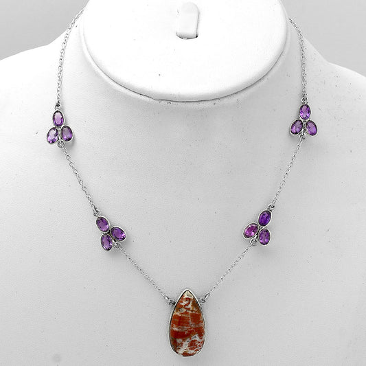 Rosetta Picture Jasper & Amethyst Necklace N-1004 SDN1558