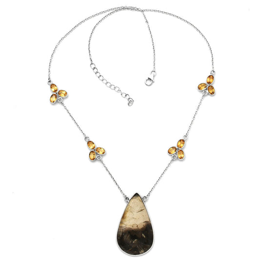 Natural Bat Cave Jasper & Citrine Necklace N-1004 SDN1601