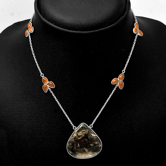 Natural Bat Cave Jasper & Carnelian Necklace N-1004 SDN1641