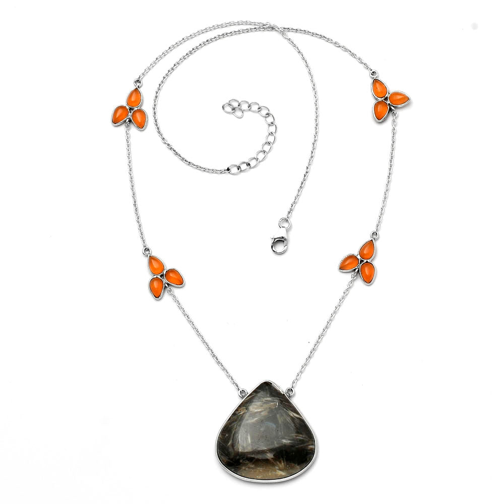 Natural Bat Cave Jasper & Carnelian Necklace N-1004 SDN1641