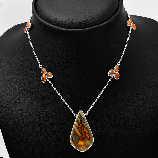 Natural Fruit Jasper & Carnelian Necklace N-1004 SDN1646