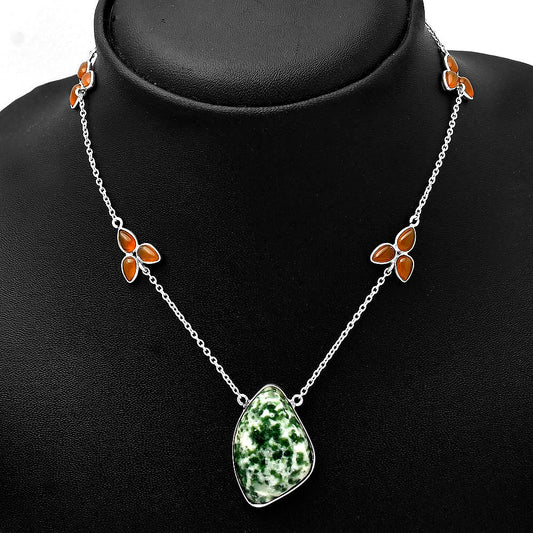 Natural Dioptase & Carnelian Necklace N-1004 SDN1650