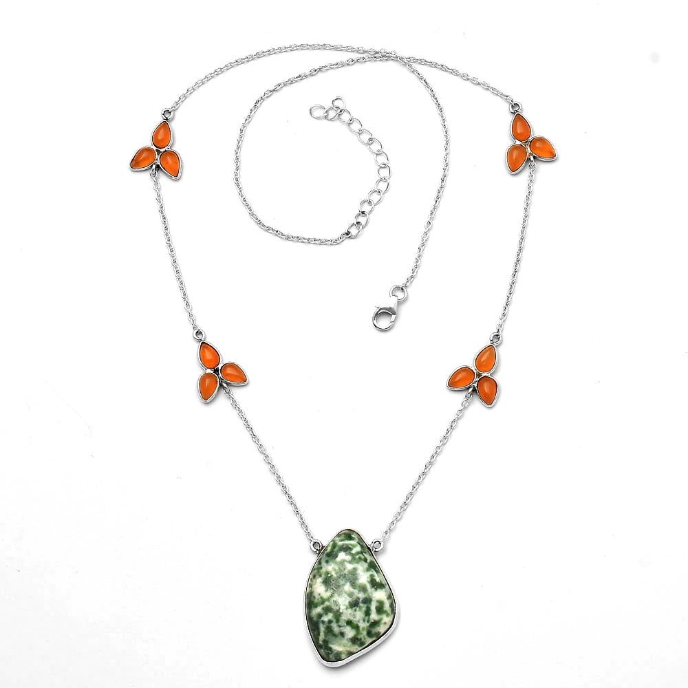 Natural Dioptase & Carnelian Necklace N-1004 SDN1650