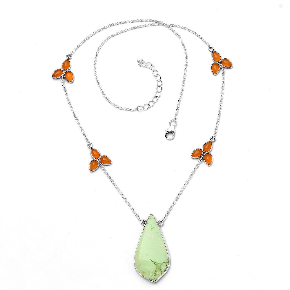 Lemon Chrysoprase & Carnelian Necklace N-1004 SDN1654