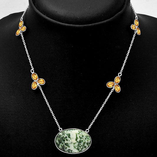 Natural Dioptase & Citrine Necklace N-1004 SDN1683
