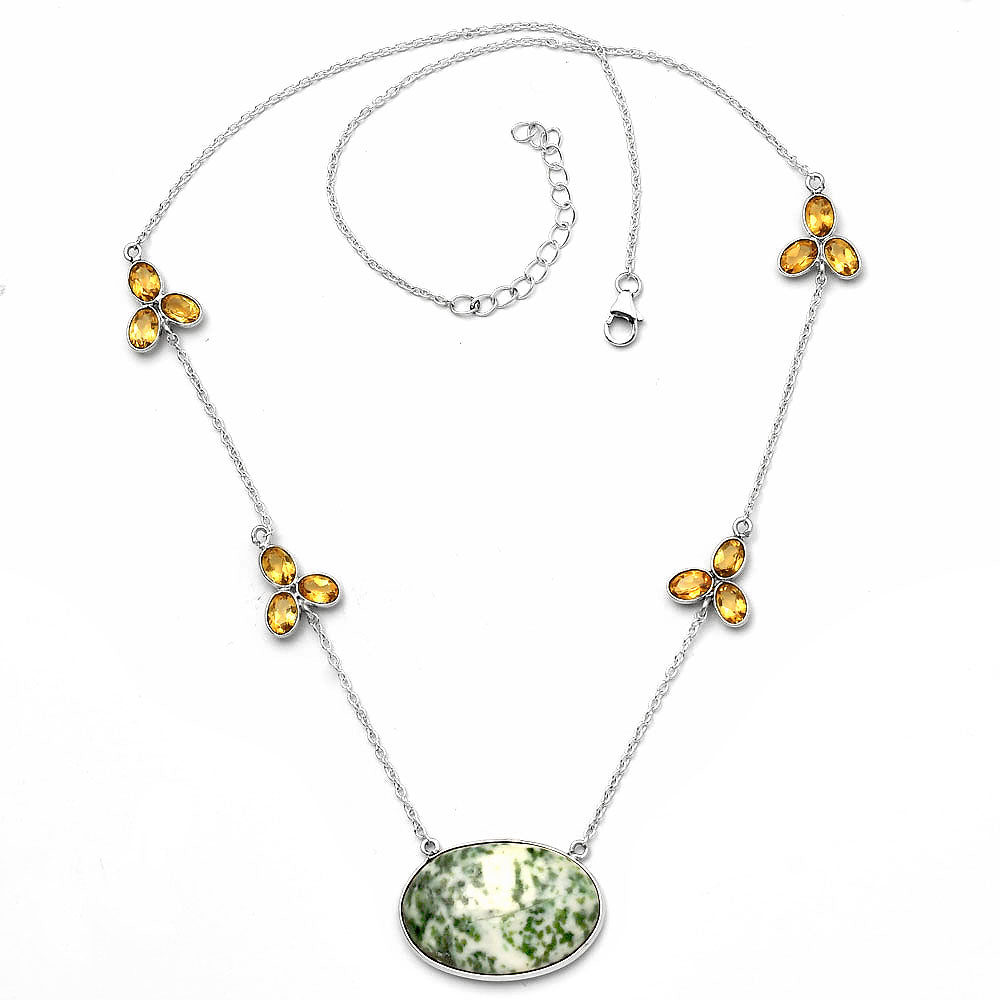 Natural Dioptase & Citrine Necklace N-1004 SDN1683