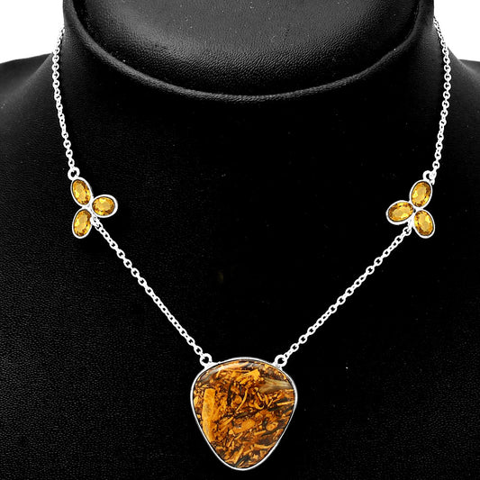 Coquina Fossil Jasper & Citrine Necklace N-1002 SDN1688