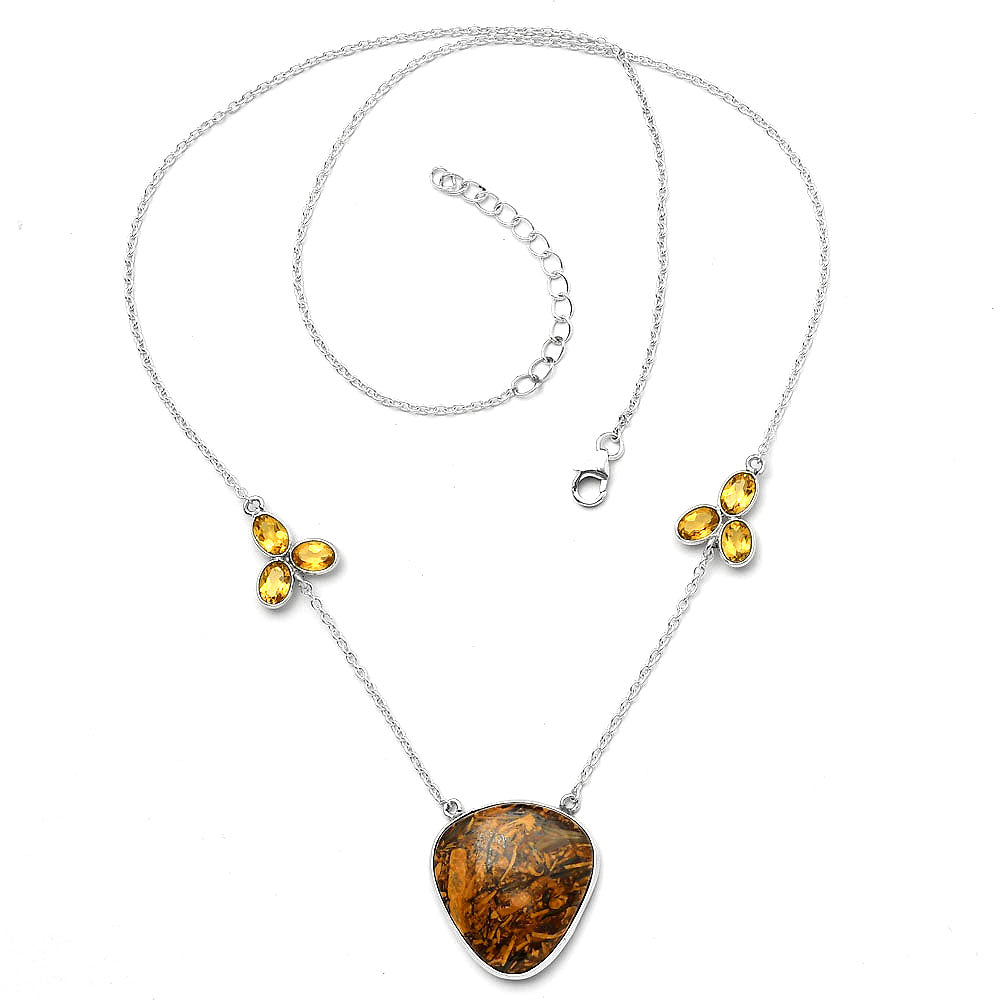 Coquina Fossil Jasper & Citrine Necklace N-1002 SDN1688