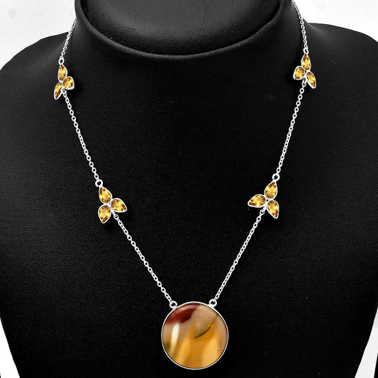 Natural Red Mookaite & Citrine Necklace N-1004 SDN1690