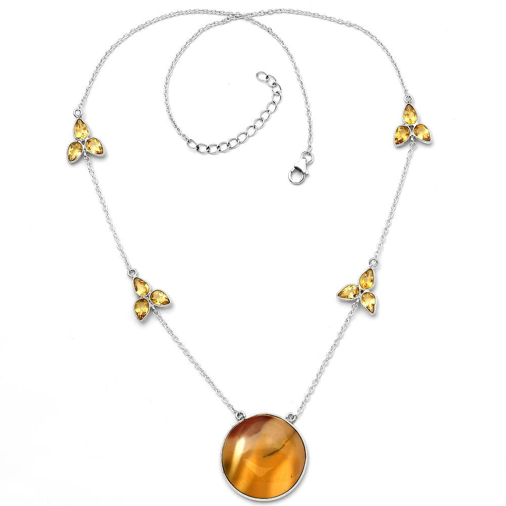 Natural Red Mookaite & Citrine Necklace N-1004 SDN1690