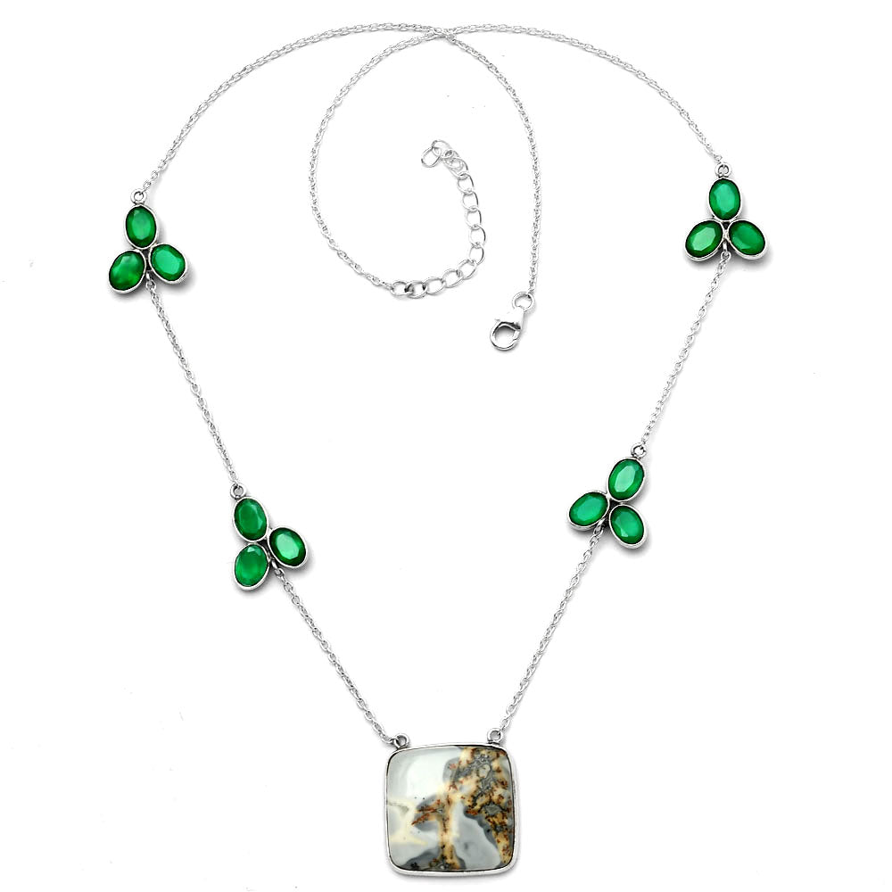 Natural Maligano Jasper & Green Onyx Necklace N-1004 SDN1692