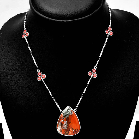 Natural Tabu Jasper & Garnet Necklace N-1004 SDN1707