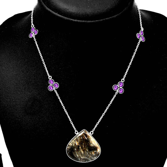 Natural Bat Cave Jasper & Amethyst Necklace N-1004 SDN1723